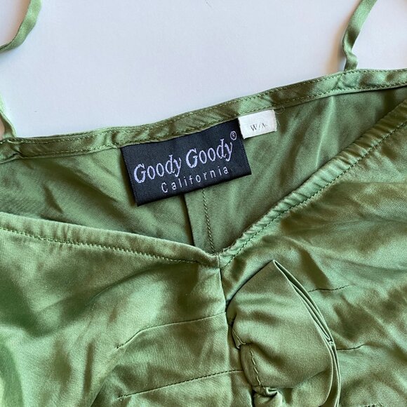 Goody Goody California Silk SET Green Size W/M Pajama Loungewear - Picture 9 of 9